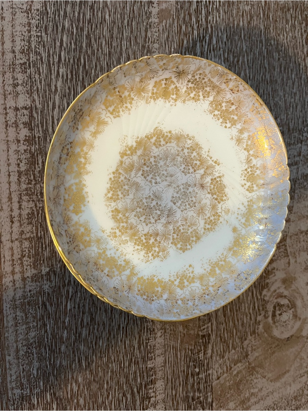 Antique Jean Pouyat Limoges Gold Chintz 6" Bread Plates Set of 6 Dickinson's